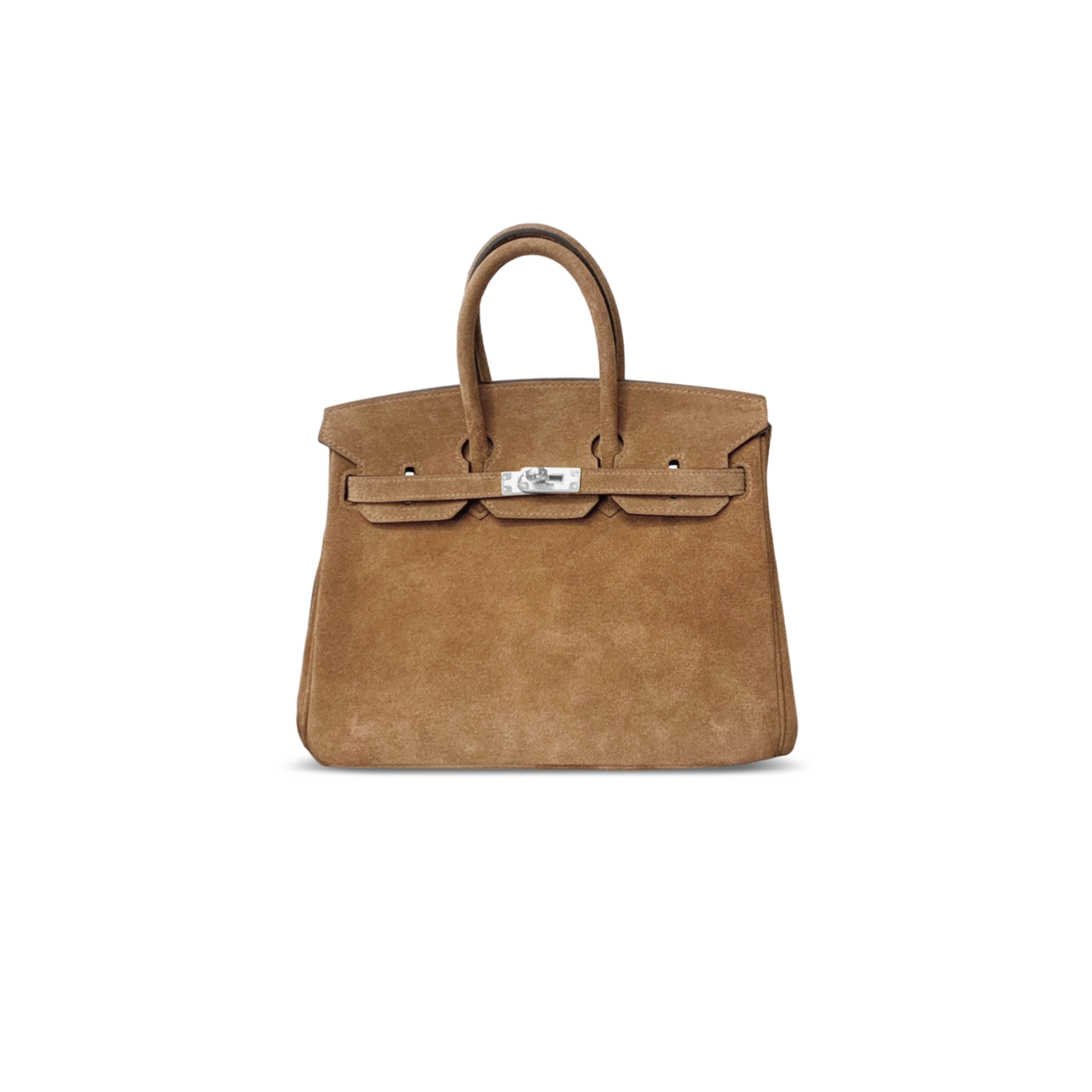 HERMES BIRKIN 25 SUEDE PALLADIUM HARDWARE (25*20*13cm)